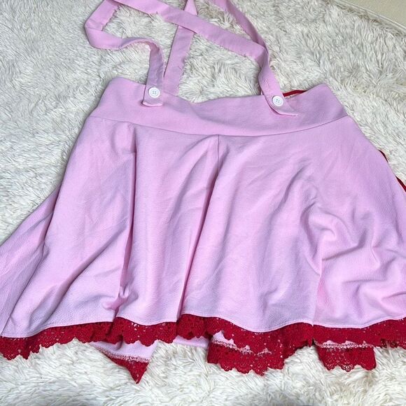 Hot Topic Pink & Red Lace-Up Suspender Skirt NWOT Plus Size 0X - Picture 6 of 7